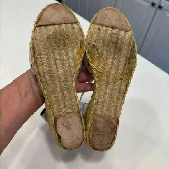 Lauren Ralph Lauren women’s wedge espadrilles. White with navy anchors. Sz 8 - Picture 8 of 9